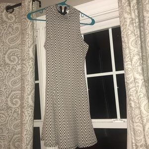 black & white chevron dress
